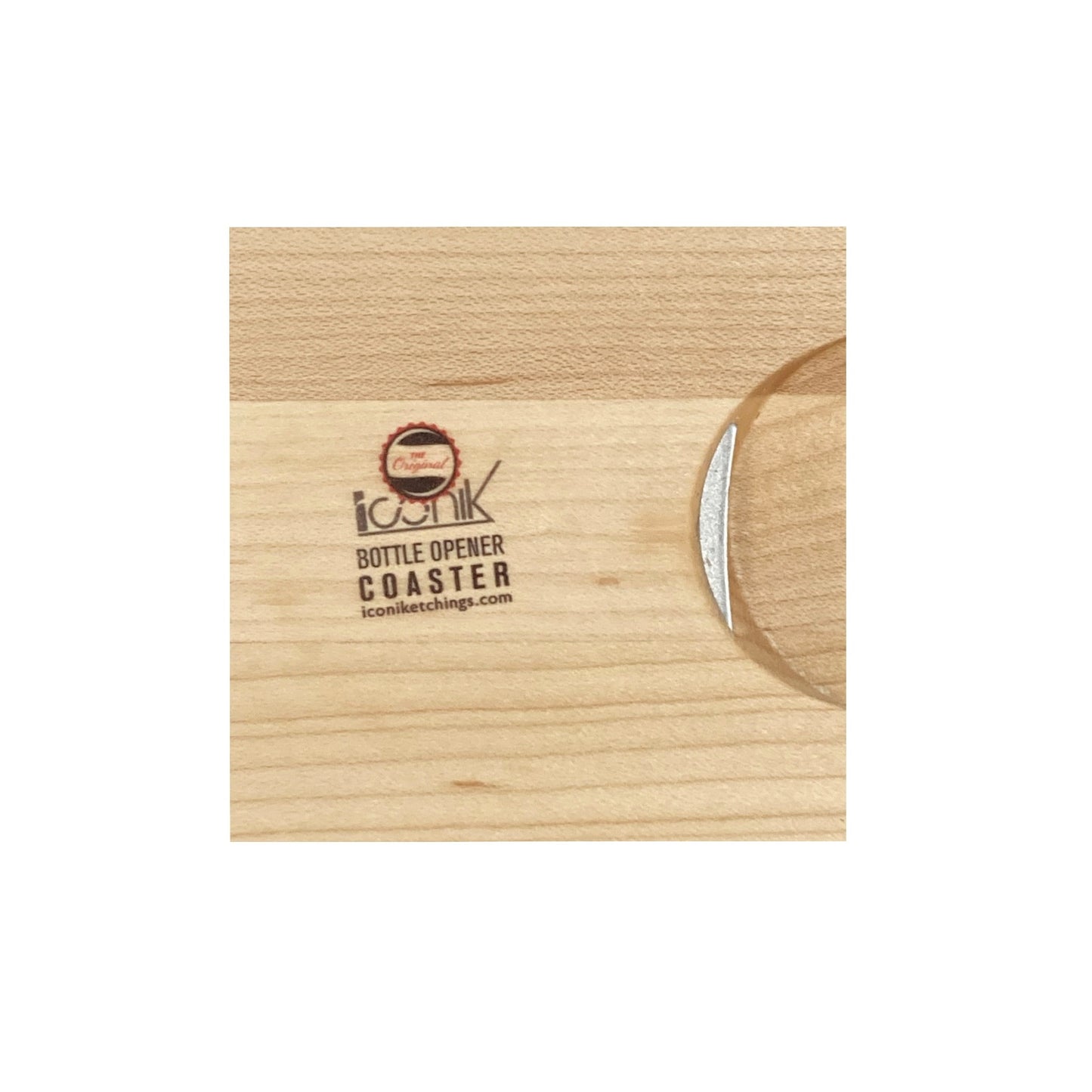 Wood Coaster with Bottle Opener